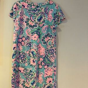 Lilly Pulitzer Pink and Green Paisley Midi Dress